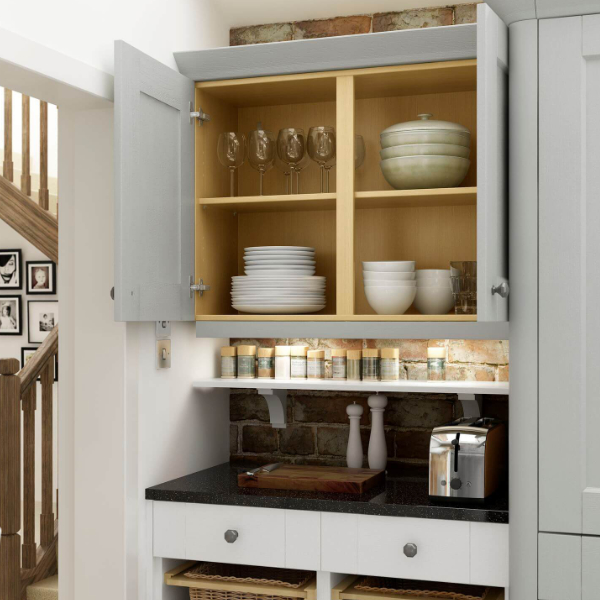 Ashbourne Dove Grey and chalk White dresser Detail