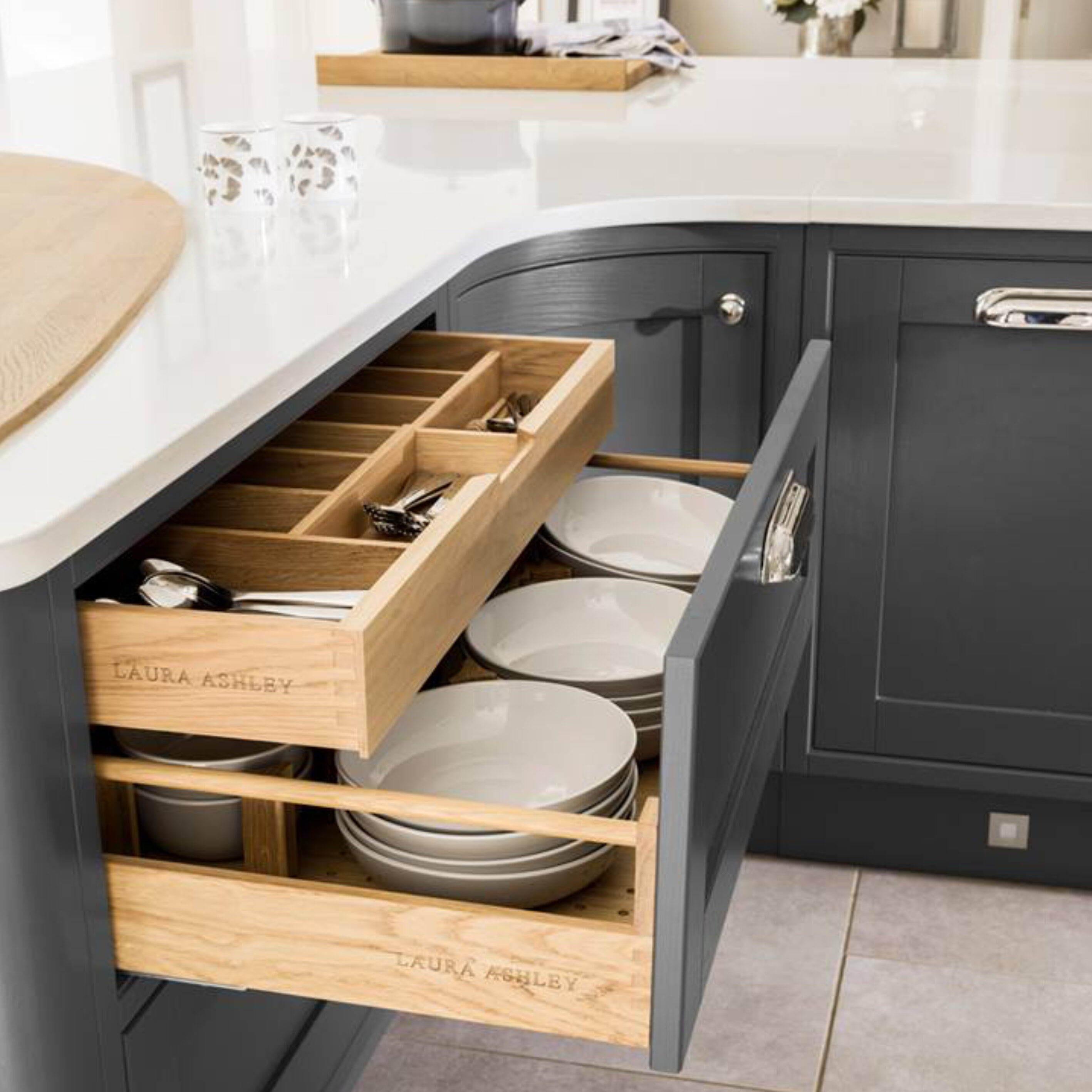 If you're lacking kitchen storage space and ideas, it's time to deck out the cabinets, drawers, and island with a few space-saving solutions. You just have to rethink those little nooks and niches, and you'll discover the untapped resource of counter space.